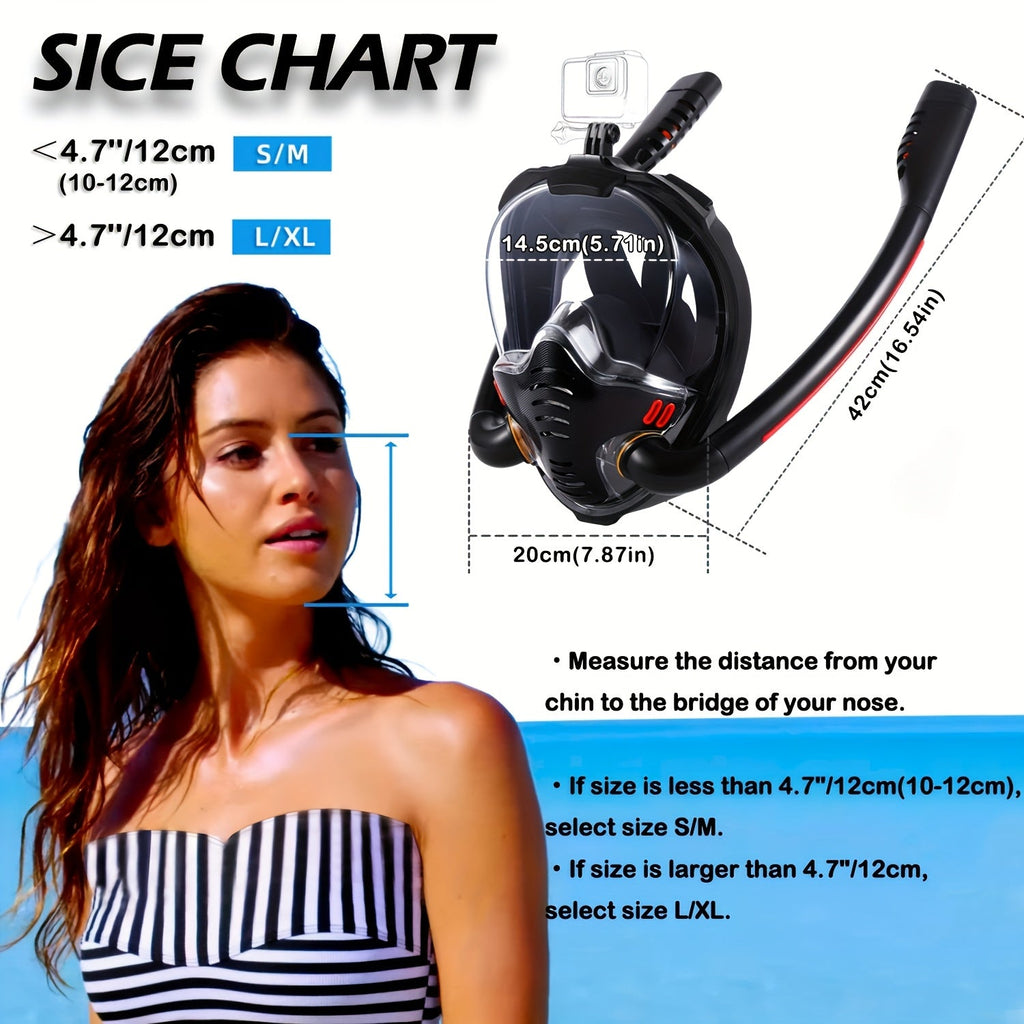 NNETM Full Face Snorkel Mask Set with Flippers