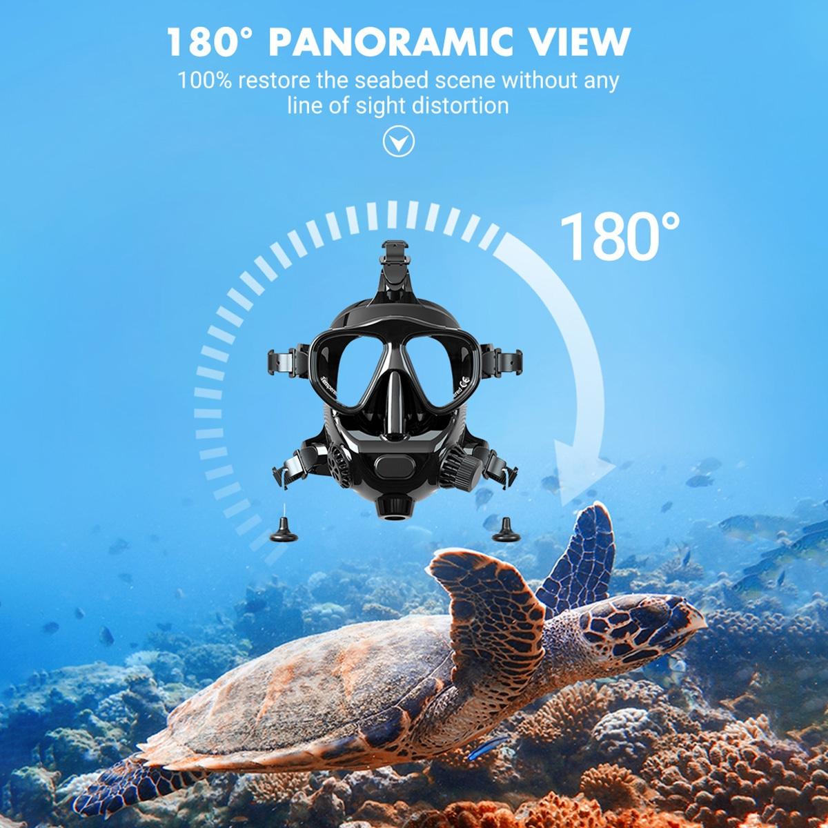 NNEIDS Action Camera Diving Snorkel Mask For Water Sports