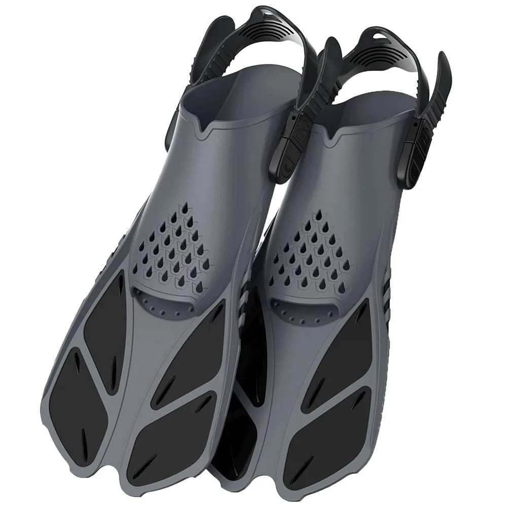 NNEOBA Adjustable Open-Heel Snorkel Fins for Diving and Swimming