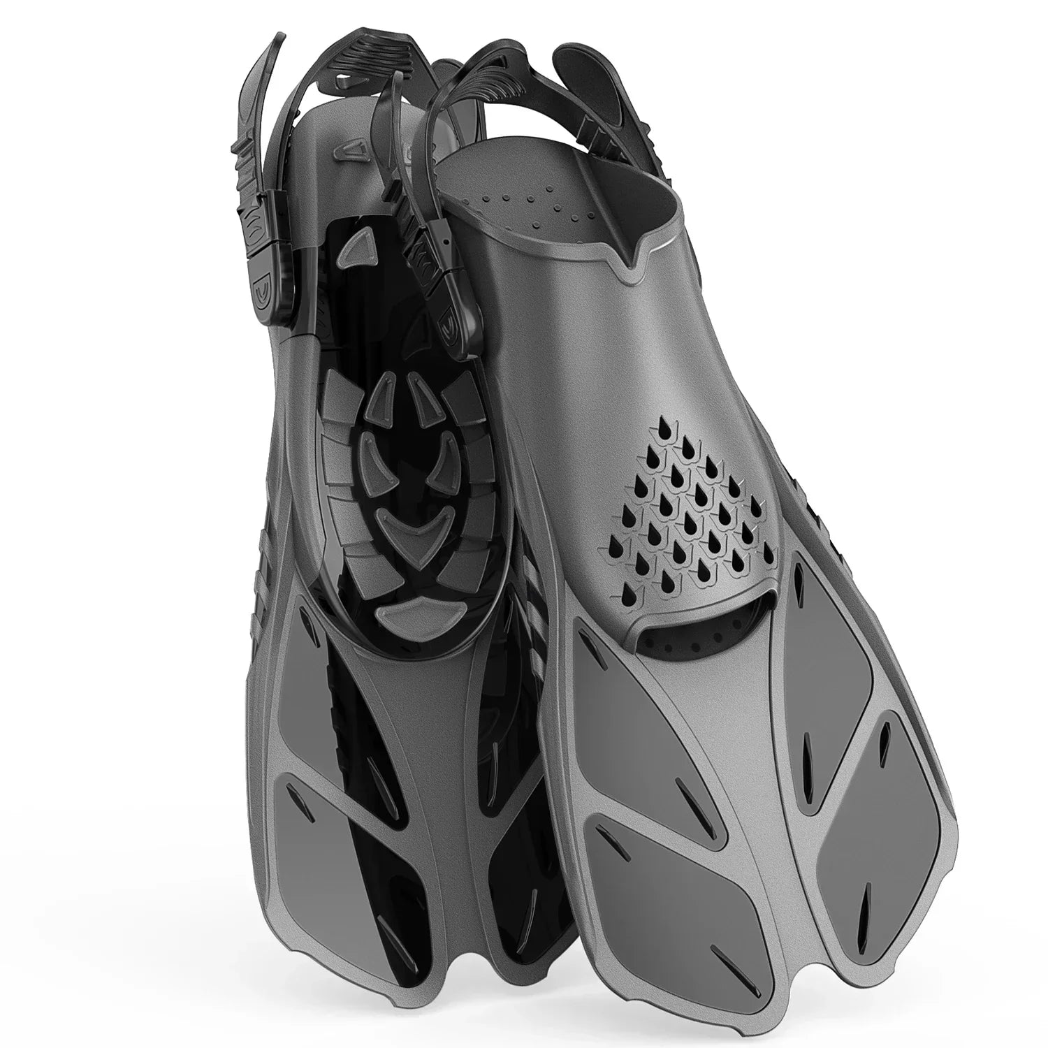NNEOBA Adjustable Open-Heel Snorkel Fins for Diving and Swimming